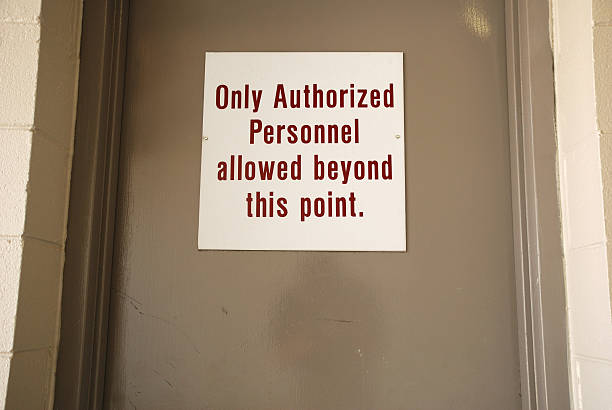 istock Authorized personnel only sign 173755070