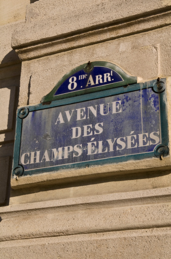 The street sign of Champs-Elysees avenue