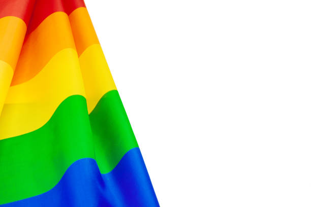 bandera arcoíris de orgullo lgbt aislada en blanco - supreme court fotografías e imágenes de stock