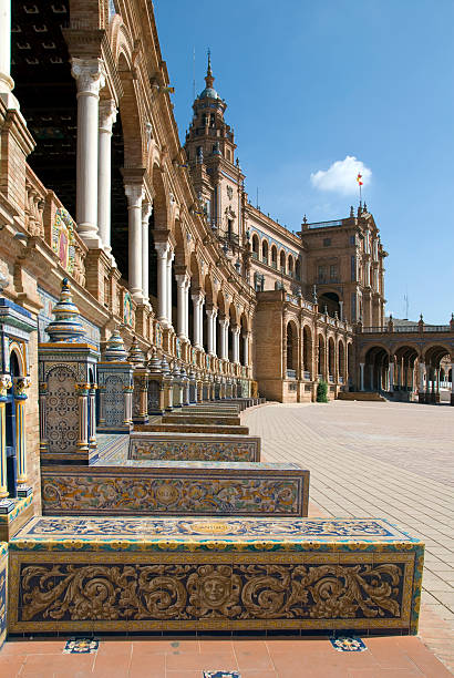 쁠라스 de espagna - plaza de espana seville victorian architecture architectural styles 뉴스 사진 이미지