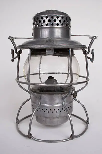 An antique railroad lantern restored from 1925.