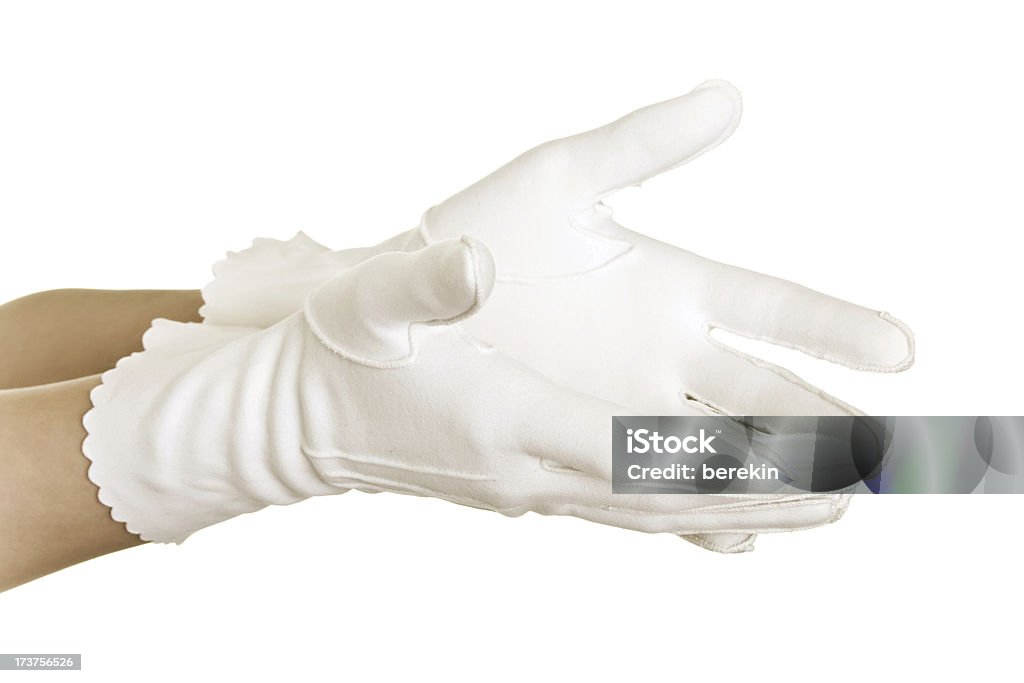 Womans mão com luvas brancas - Foto de stock de Adulto royalty-free