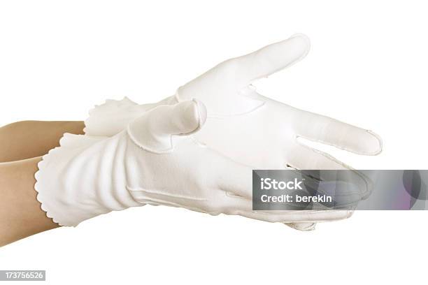 Foto de Womans Mão Com Luvas Brancas e mais fotos de stock de Adulto - Adulto, Braço humano, Comunicação