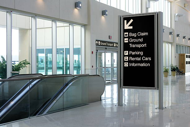 транспорт - airport sign стоковые фото и изображения
