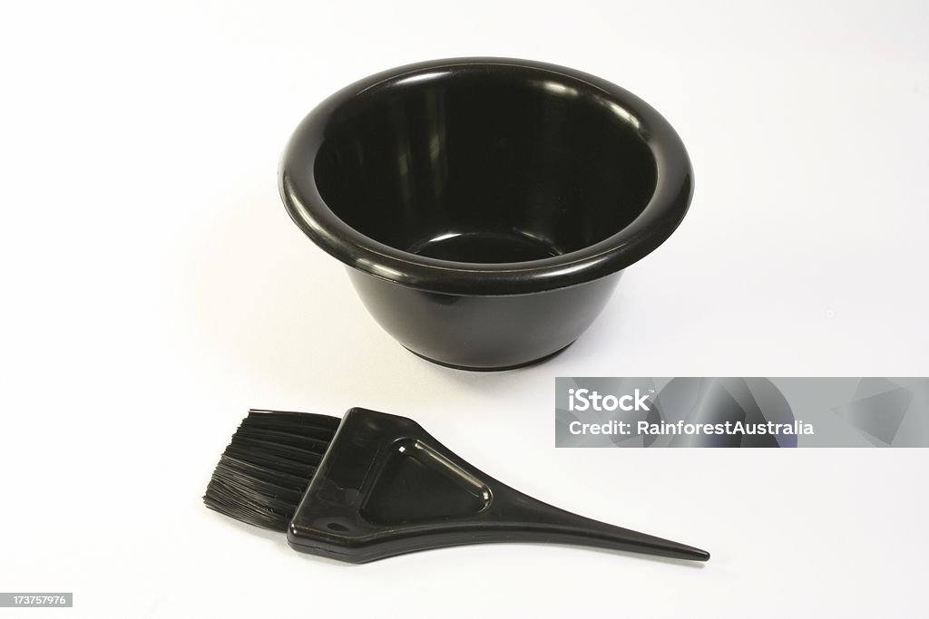 Escova para arranjos do cabelo e bowl - Royalty-free Beleza Foto de stock
