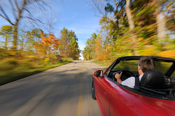 istock Top down motoring on a country road. 173758722