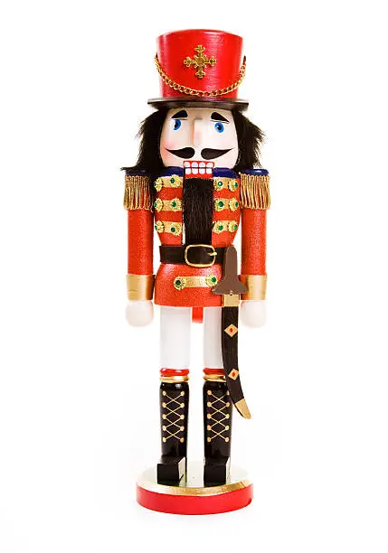 Nutcracker isolated on white.