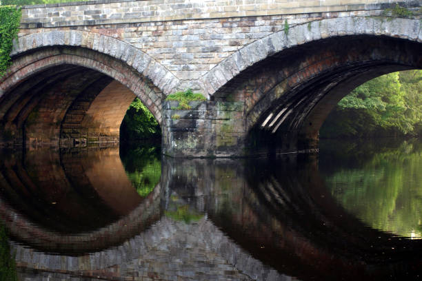 istock bridge reflection like a face, Knaresborough, Yorkshire 173759688