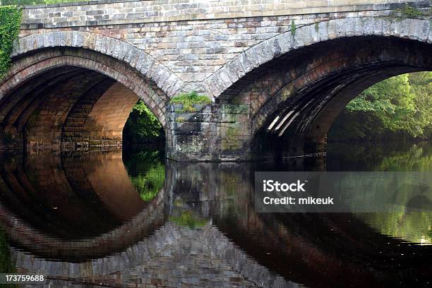 Мост Отражение Как Лицо Knaresborough Йоркшир — стоковые фотографии и другие картинки Арка - архитектурный элемент - Арка - архитектурный элемент, Вода, Глаз человека