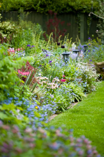 istock Formal Garden with Solar Powered Lights 173759702