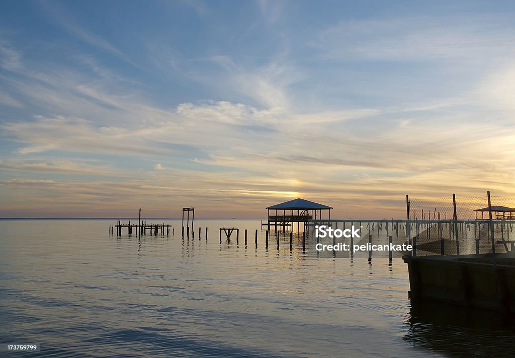 De l'Eastern Shore coucher du soleil - Photo de Mobile Bay libre de droits