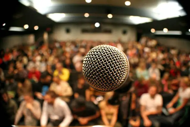 Photo of Microphone with crowd