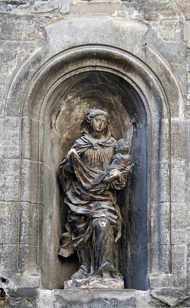 istock Ancient statue of the holy Mary 173761487