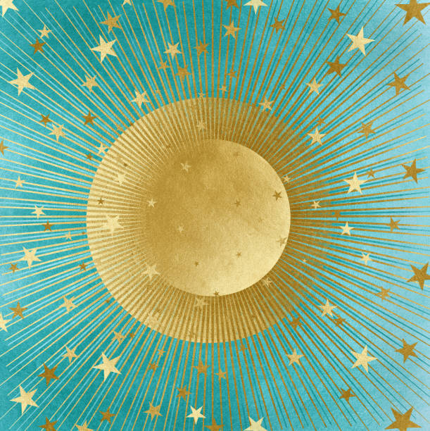 Grunge background with moon and stars