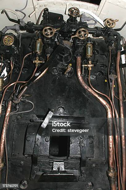 Steam Train Cabin And Firebox Stock Photo - Download Image Now - Air Valve, Beauty, Bizarre