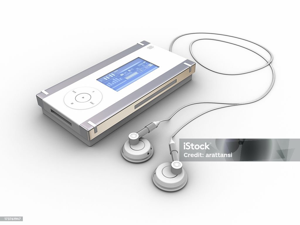 MP3 Player 01 de áudio - Foto de stock de Azul royalty-free