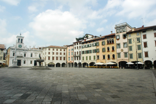 The main plaza in Udine, Friuli, Italy