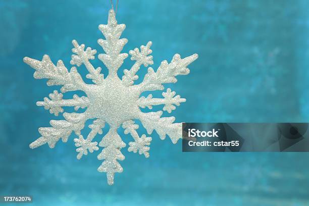 Snowflake Ornament Stock Photo - Download Image Now - Backgrounds, Blue, Celebration Event