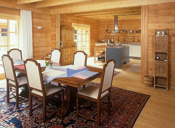 istock Wooden house kitchen and dining room 173762441