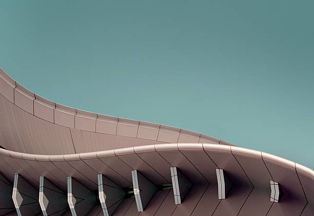 Digitally altered image of roof to make it appear more curved and futuristic