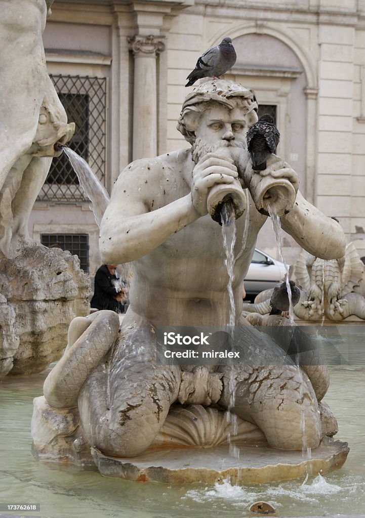 Triton auf der Piazza Navona in Rom, Italien - Lizenzfrei Architektonisches Detail Stock-Foto