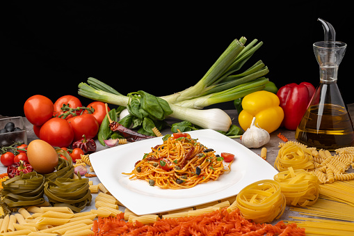 Italian pasta compositions with ingredients