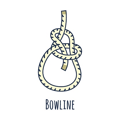 Nautical rope knot Bowline