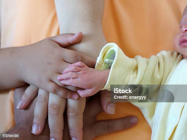 Mãos De Uma Família - Fotografias de stock e mais imagens de Adolescente - Adolescente, Recém-nascido, Bebé