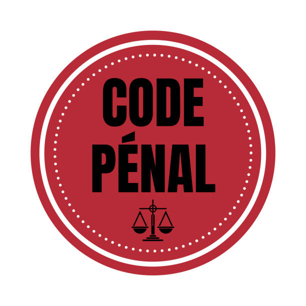 illustrazioni stock, clip art, cartoni animati e icone di tendenza di icona del simbolo del codice penale chiamato codice penale in lingua francese - penal code