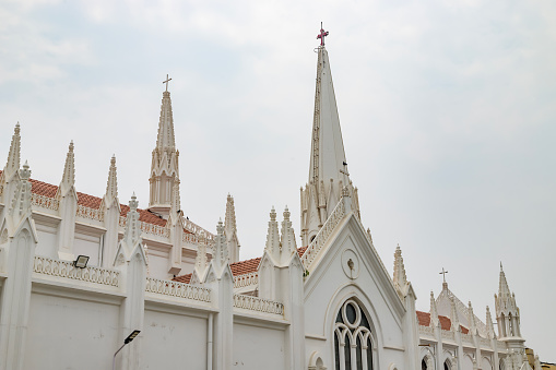 San Thome Basilica is a Roman Catholic minor basilica in Chennai, India. It was built in the 16th century by Portuguese explorers, over the tomb of St. Thomas, an apostle of Jesus.