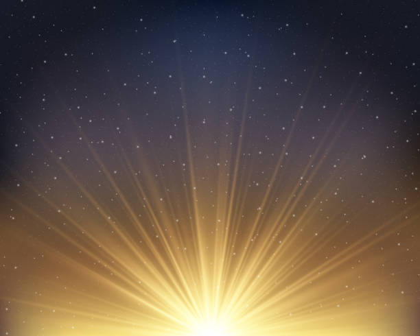 istock Night sky with stars. Vector illustration. Vector of starry night sky with sparkling star light magic divine sky. 1737674890