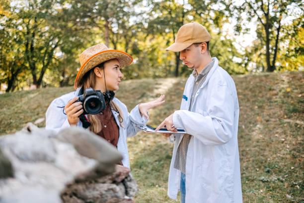 istock Young archeologist working on the field taking a photo shoot for archive 1737700175