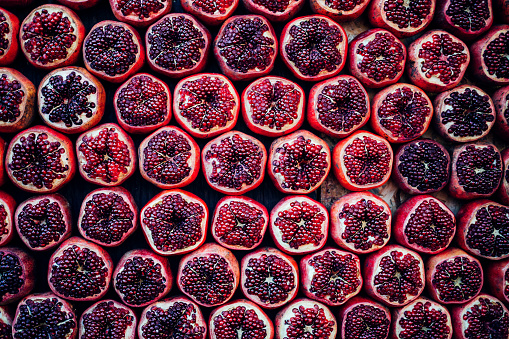 Pomegranates at Carmel Market in Tel Aviv, Israel