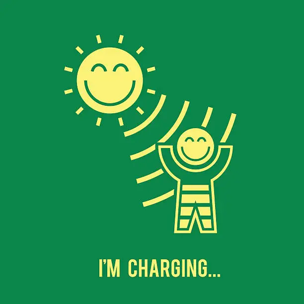Vector illustration of I'm Charging (green background)