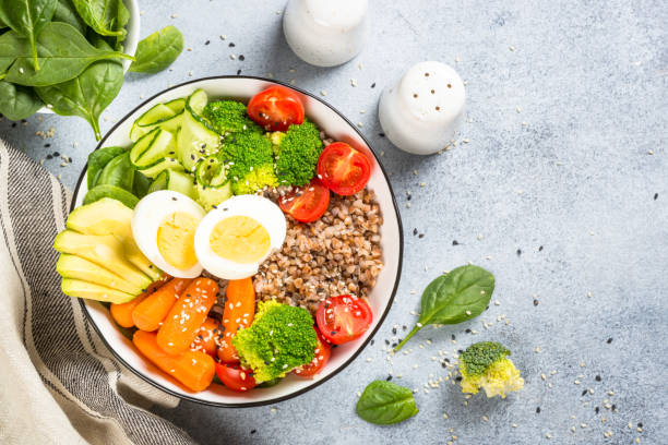 istock Buddha bowl with Buckwheat and vegetables. 1737732577