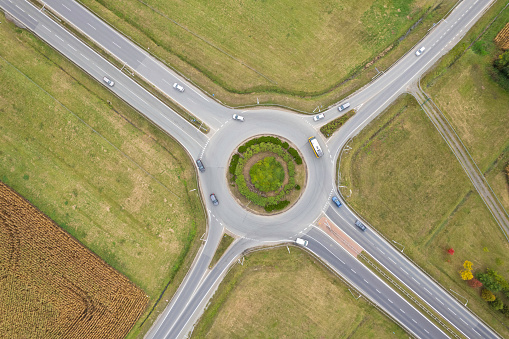 City traffic roundabout