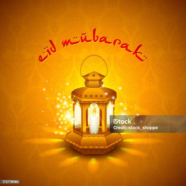 Ilustración de Iilluminated Lámpara De Eid Mubarak De Fondo y más Vectores Libres de Derechos de Alá - Alá, Arquitectura, Celebración - Ocasión especial