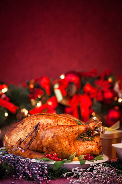 istock Holiday Dinner with Stuffed Turkey and Side Dishes 173779816