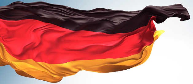 Flag of Germany blowing in the wind. 3D illustration