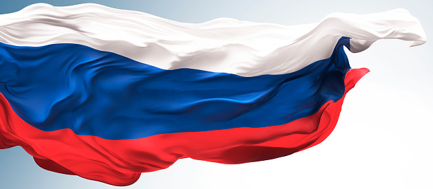 Flag of Russia blowing in the wind. 3D illustration