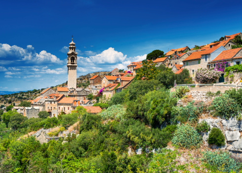 View of a little village Ložišća on the west parts of the Croatian island of Brač.