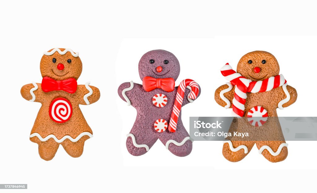 Gingerbread cookies. Gingerbread cookies. Christmas decorations. Cut out on white background. Christmas Stock Photo