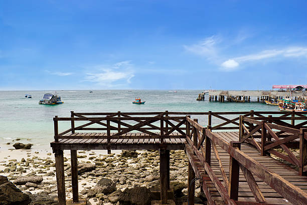 istock Wood bridge at Tawaen beach 173785032