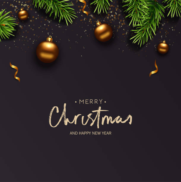 ilustrações de stock, clip art, desenhos animados e ícones de merry christmas background with red ornament. vector illustration - on branch