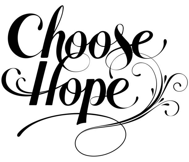 Choose hope - custom calligraphy text vector art illustration