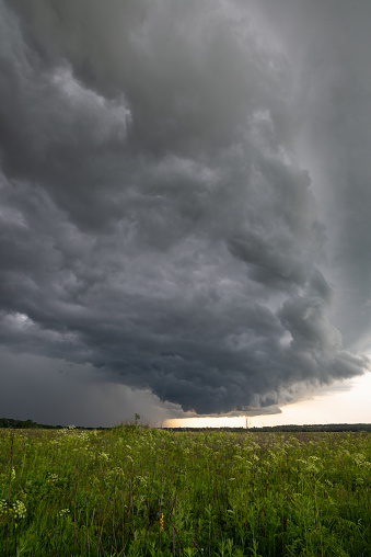This squall line, also known as shelf cloud, was photographed at the Presson-Oglesby Prairie in Western Arkansas in mid-May.