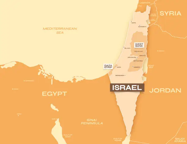 Vector illustration of Map of Israel