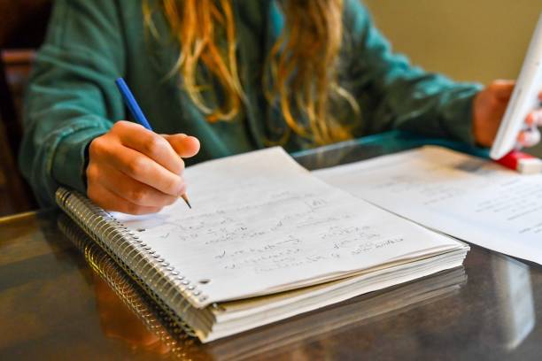 istock Teenage girl doing her homework 1737941130