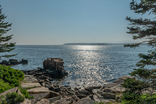 Mark Island in Winter Harbor viewed from Schoodic Penninsula in Maine.