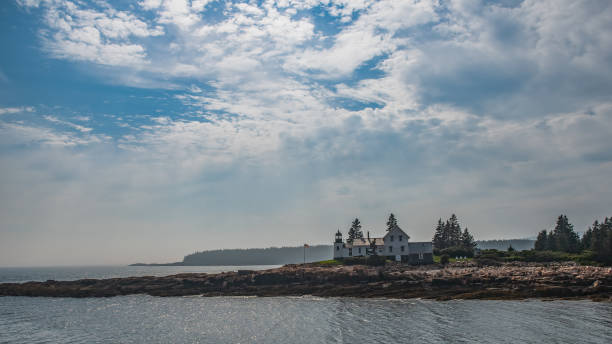 istock Winter Harbor Light on Mark Island from boat. 1737962001